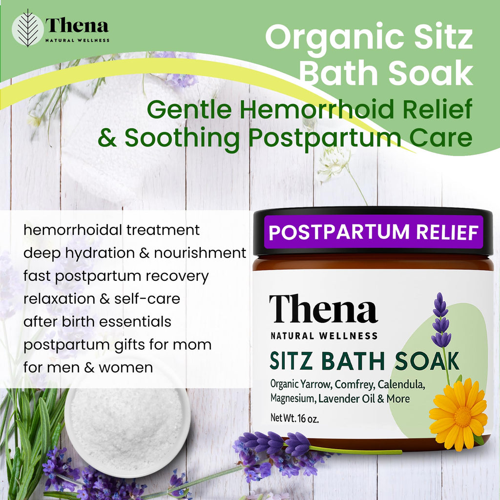 THENA Natural Wellness Organic Sitz Bath Soak for Postpartum Care | Postpartum Essentials