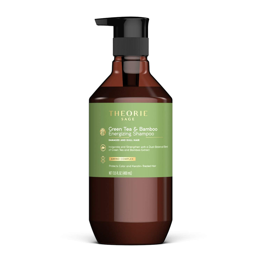 Theorie Green Tea & Bamboo Energizing Shampoo – Invigorate & Strengthen, Color Safe, 400mL