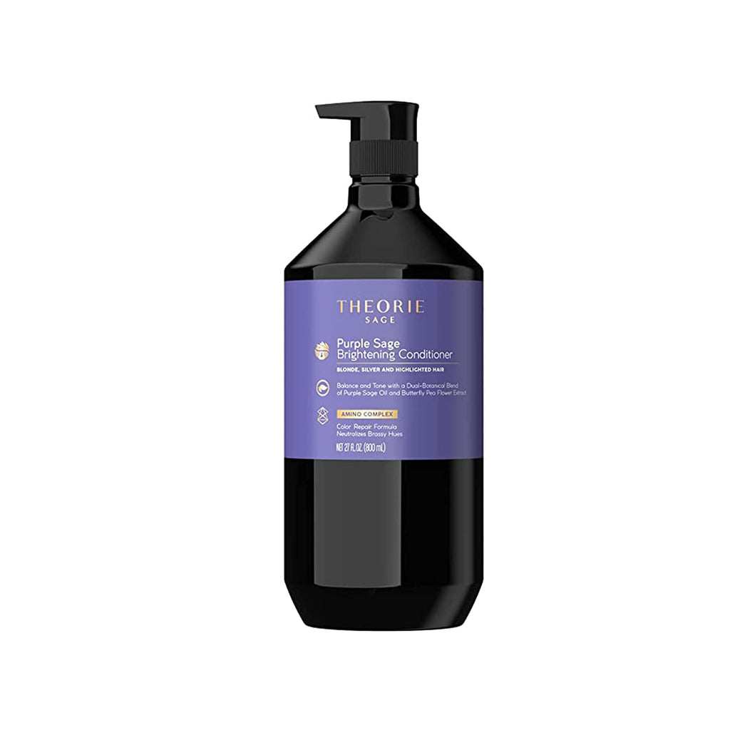 Theorie Purple Sage Brightening Conditioner – Blonde & Silver Hair, Anti-Brass Formula (800mL)