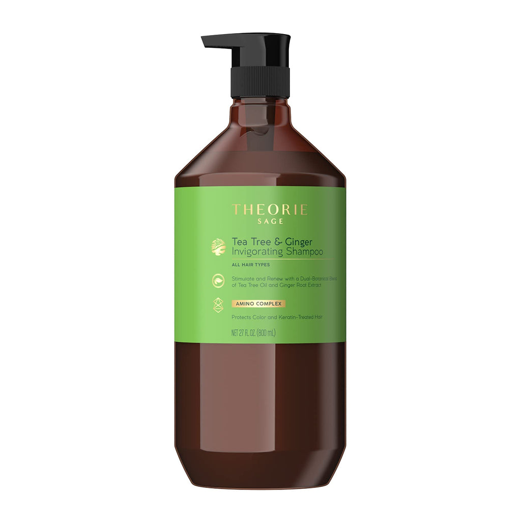Theorie Tea Tree & Ginger Invigorating Shampoo | Color-Safe, Keratin-Friendly | 800mL