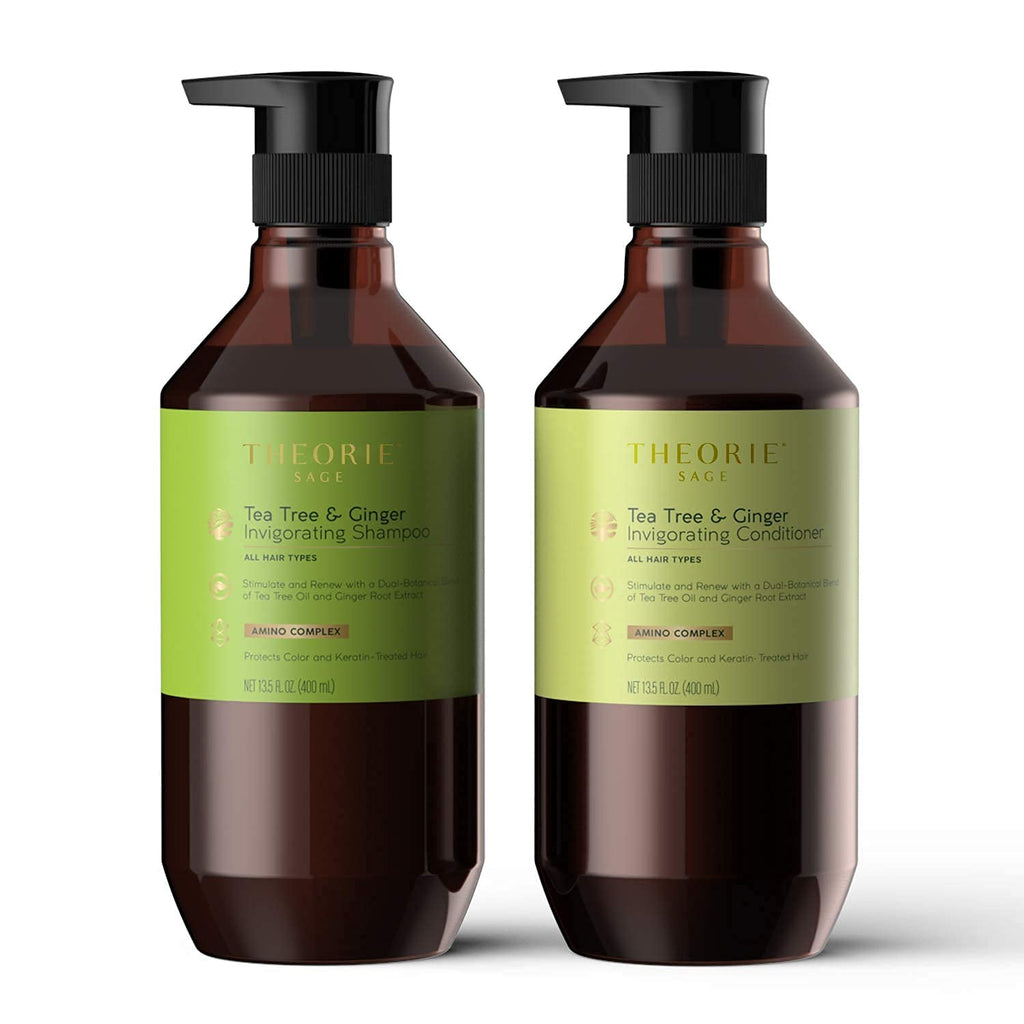 Theorie Tea Tree & Ginger Invigorating Shampoo | Color-Safe, Keratin-Friendly | 800mL