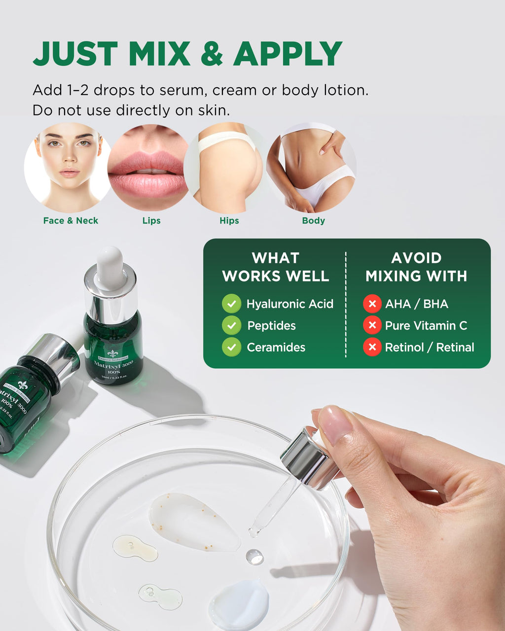 THEPURI Matrixyl 3000 Peptide Serum – Gentle Anti-Aging Booster, DIY Mix-In (0.33 fl oz)
