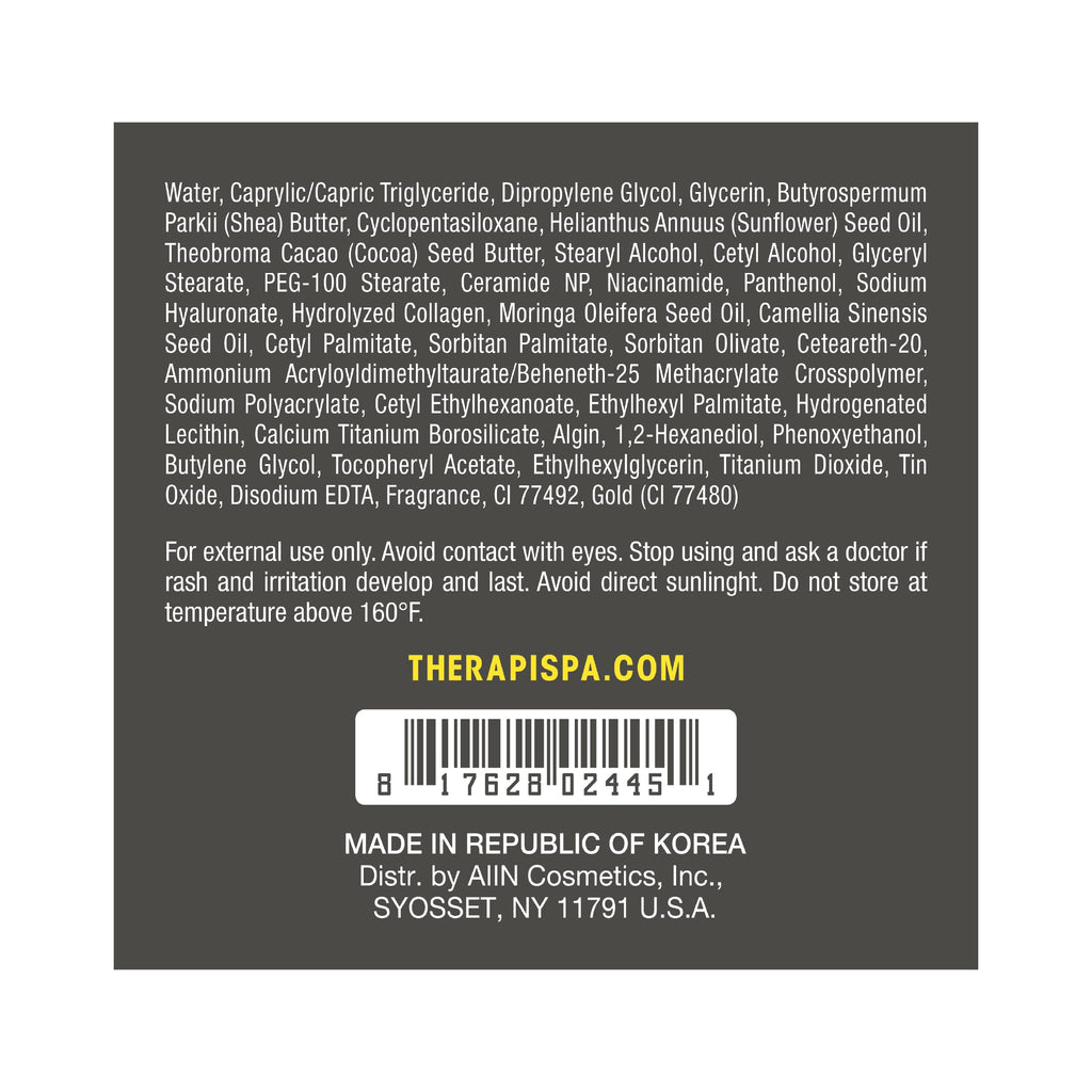 THERAPISPA Moisturizing Body Butter – Rich Shea, Ceramides, Collagen & Vitamin B5 (Gold, 7.0 oz)