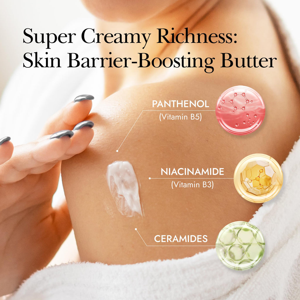 THERAPISPA Moisturizing Body Butter – Rich Shea, Ceramides, Collagen & Vitamin B5 (Gold, 7.0 oz)