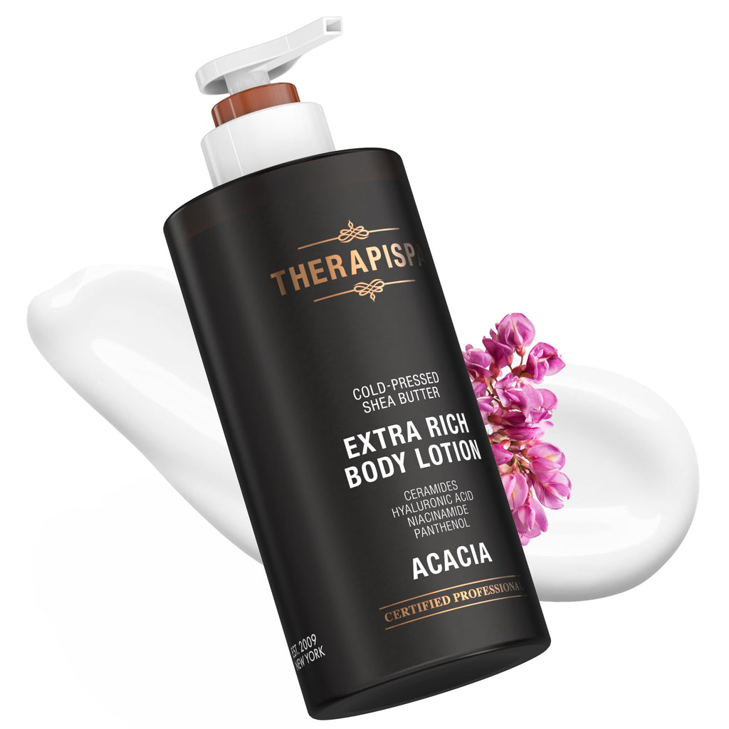 THERAPISPA Scented Body Lotion – Deep Hydration with Shea Butter, Ceramides & Panthenol | Acacia (17 oz)