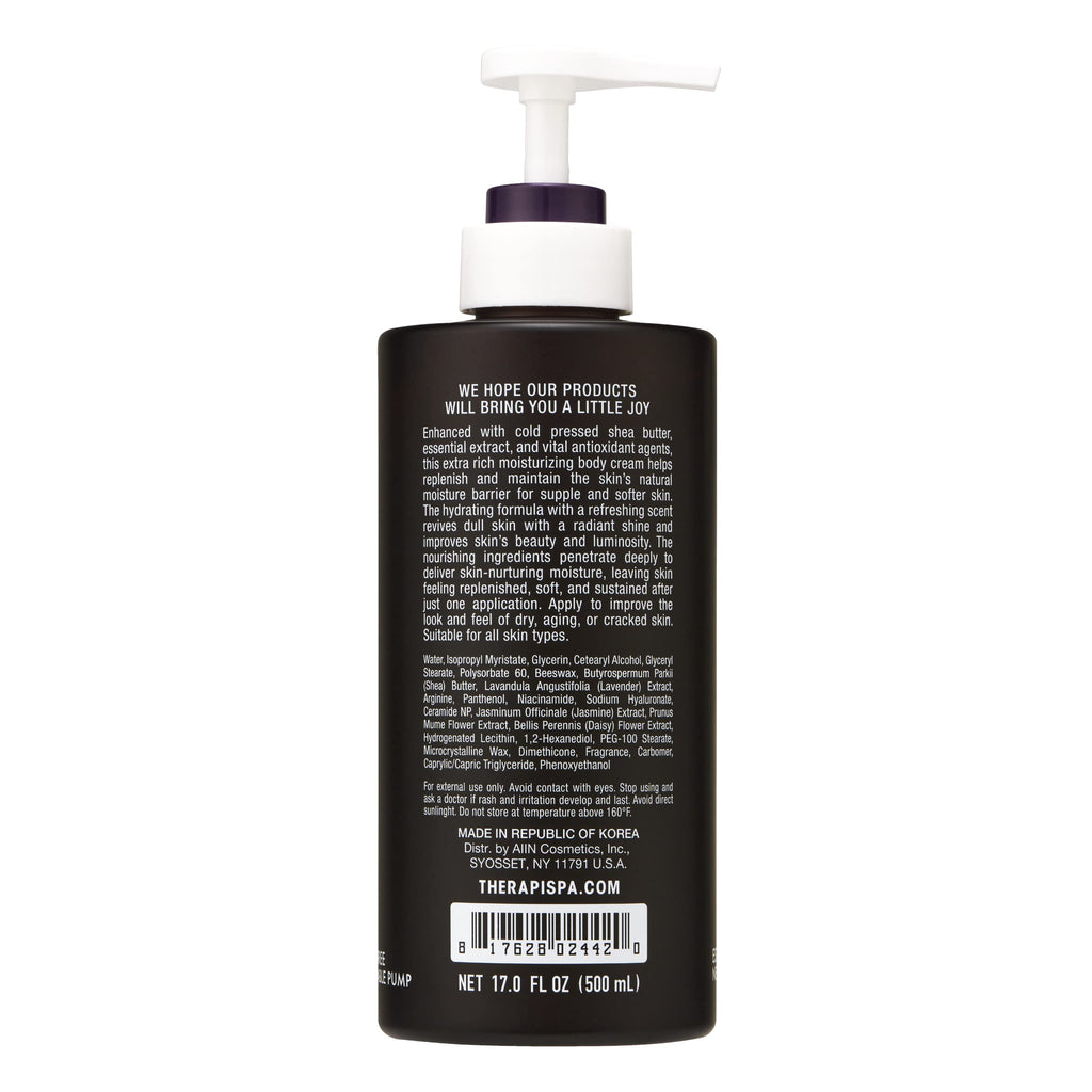 THERAPISPA Scented Body Lotion for Women – Calming Lavender Moisturizer with Shea Butter & Ceramides, 17 oz