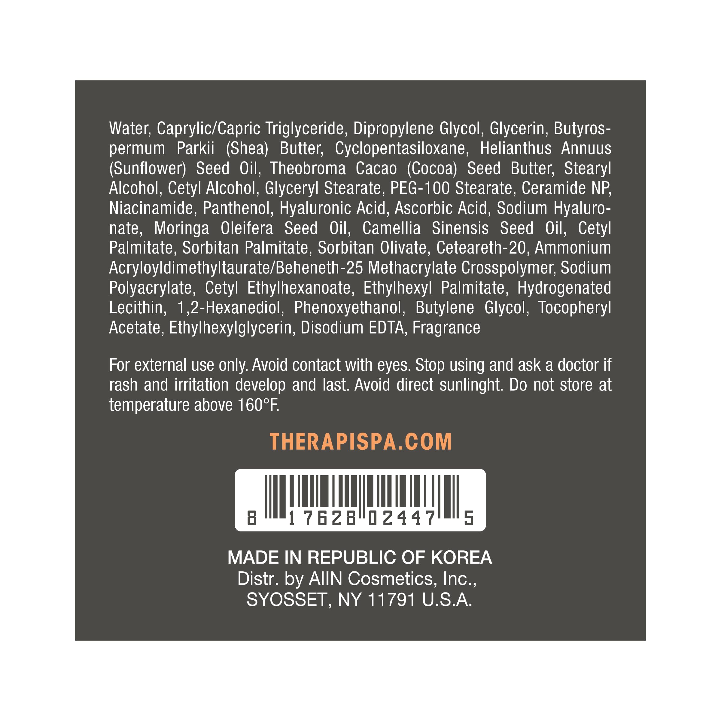 THERAPISPA Rejuvenating Body Butter – Hydrating Shea, Ceramides, Collagen & Vitamin B5 (7.0 fl oz)