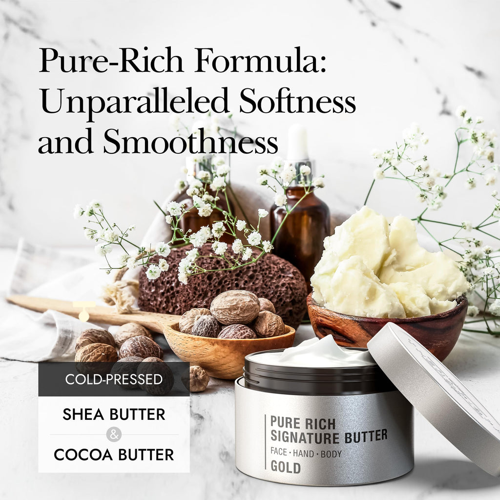 THERAPISPA Moisturizing Body Butter – Rich Shea, Ceramides, Collagen & Vitamin B5 (Gold, 7.0 oz)