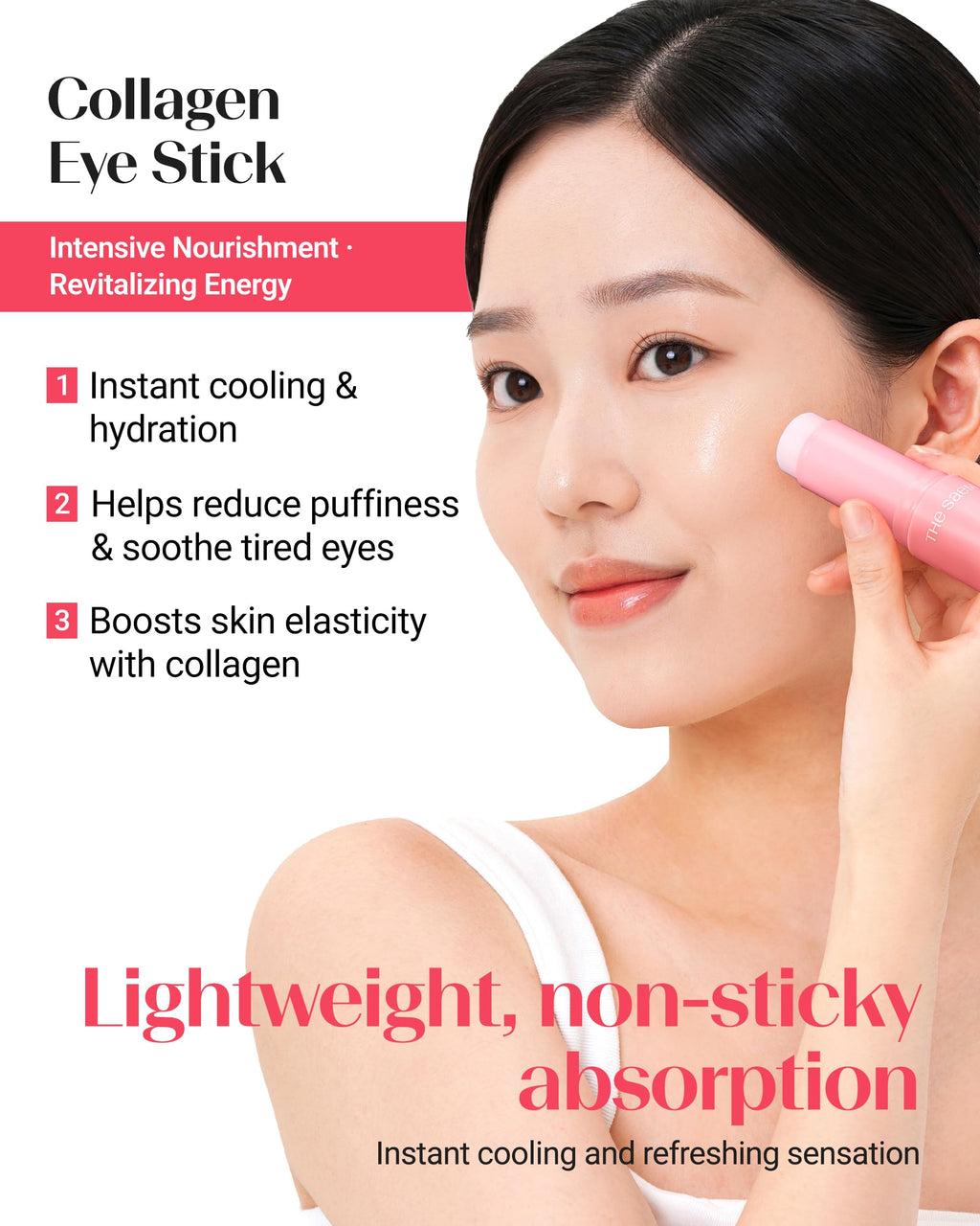 THESAEM Iceland Hydrating Eye Stick Bundle - 2 Pack (Niacinamide + Collagen)