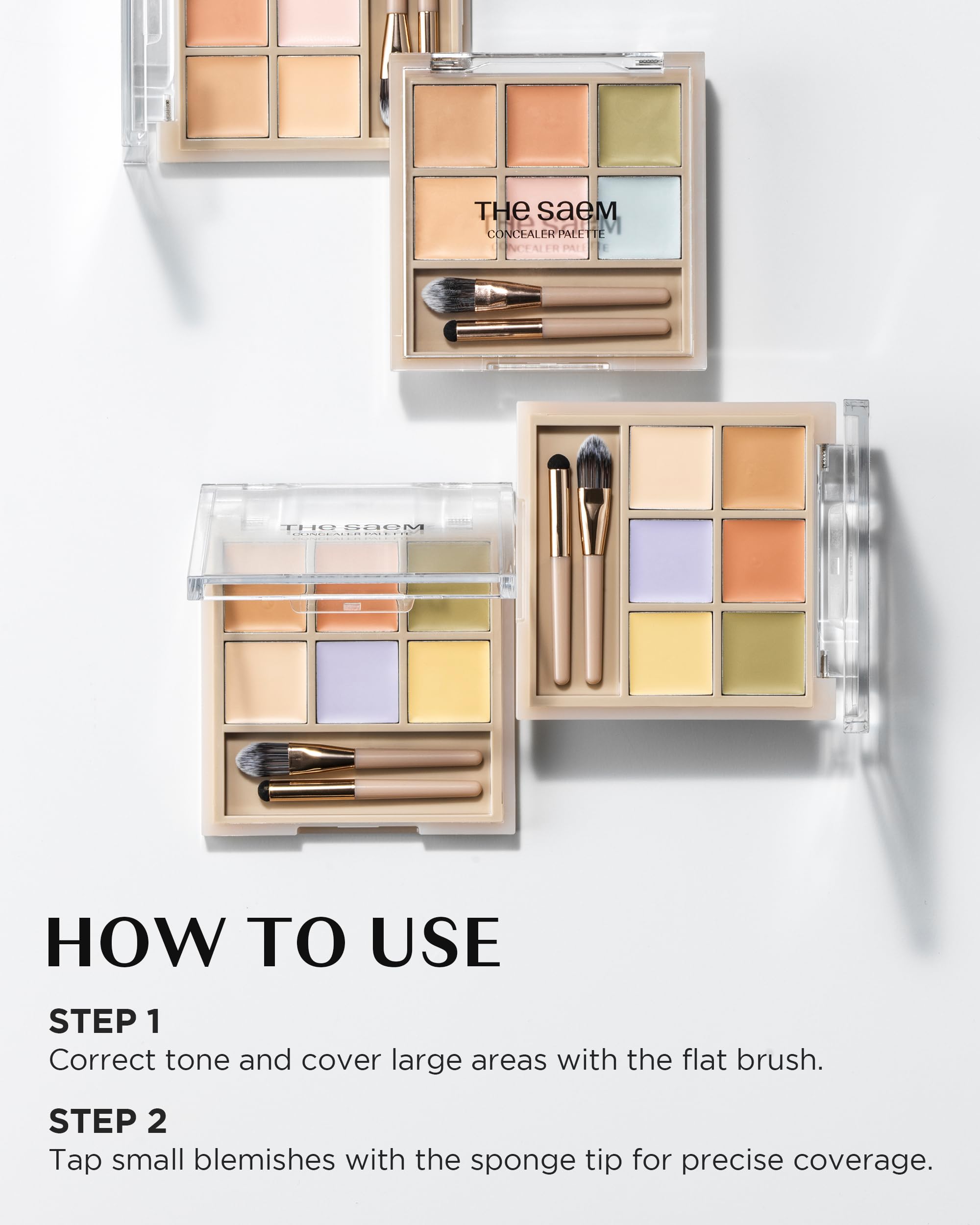 THESAEM Cover Perfection Concealer Palette 01 | 6-Color Multi Concealer for Medium Skin 20-23