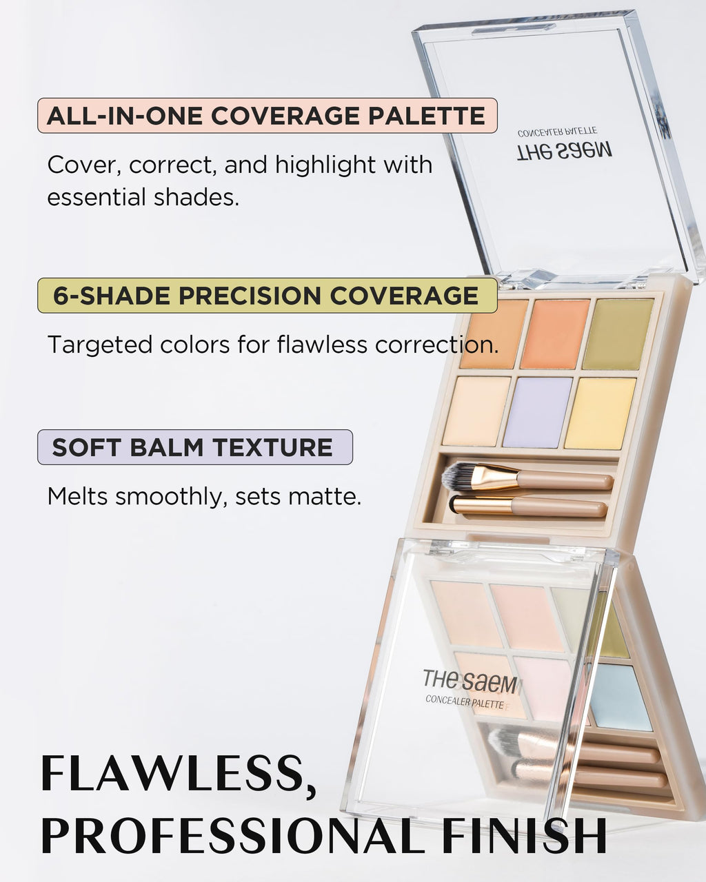 THESAEM Cover Perfection Concealer Palette 01 | 6-Color Multi Concealer for Medium Skin 20-23