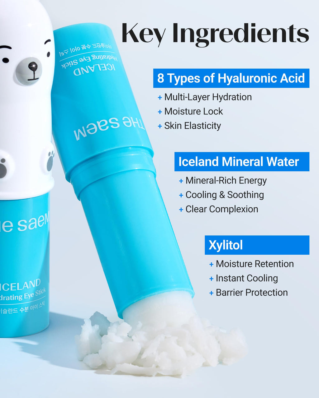 THESAEM Iceland Hydrating Eye Stick – Cooling Balm for Dark Circles, Puffiness & Wrinkles | 0.38 oz