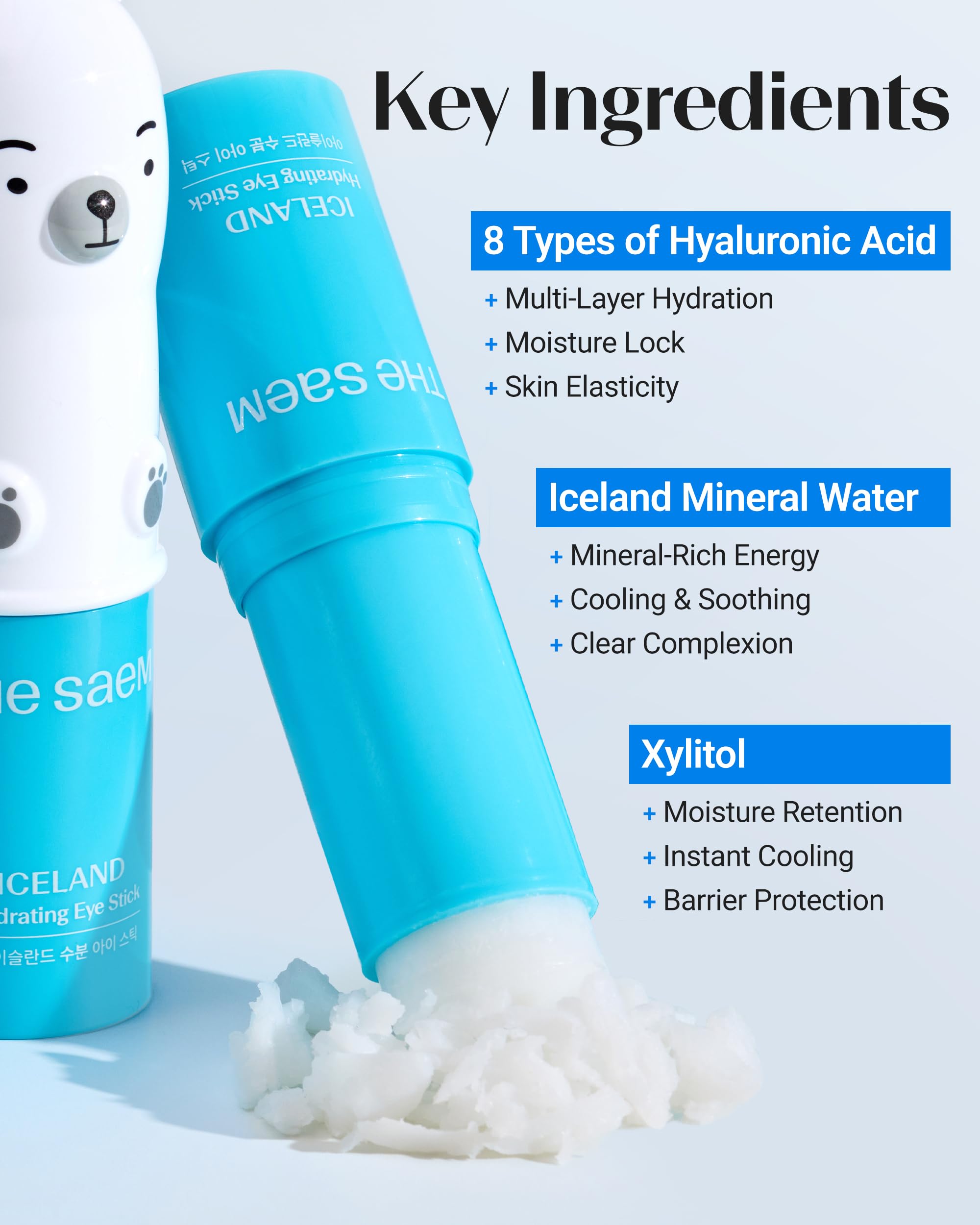 THESAEM Iceland Hydrating Eye Stick – Cooling Balm for Dark Circles, Puffiness & Wrinkles | 0.38 oz