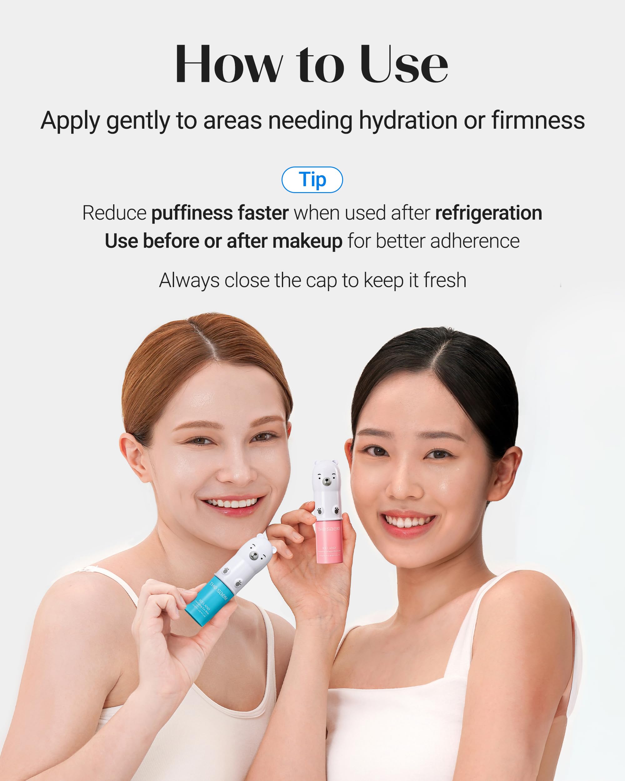 THESAEM Iceland Eye Stick Bundle - 3-Pack Collagen + Peptide + Hydrating Sticks (0.38 oz Each) | Under-Eye Care