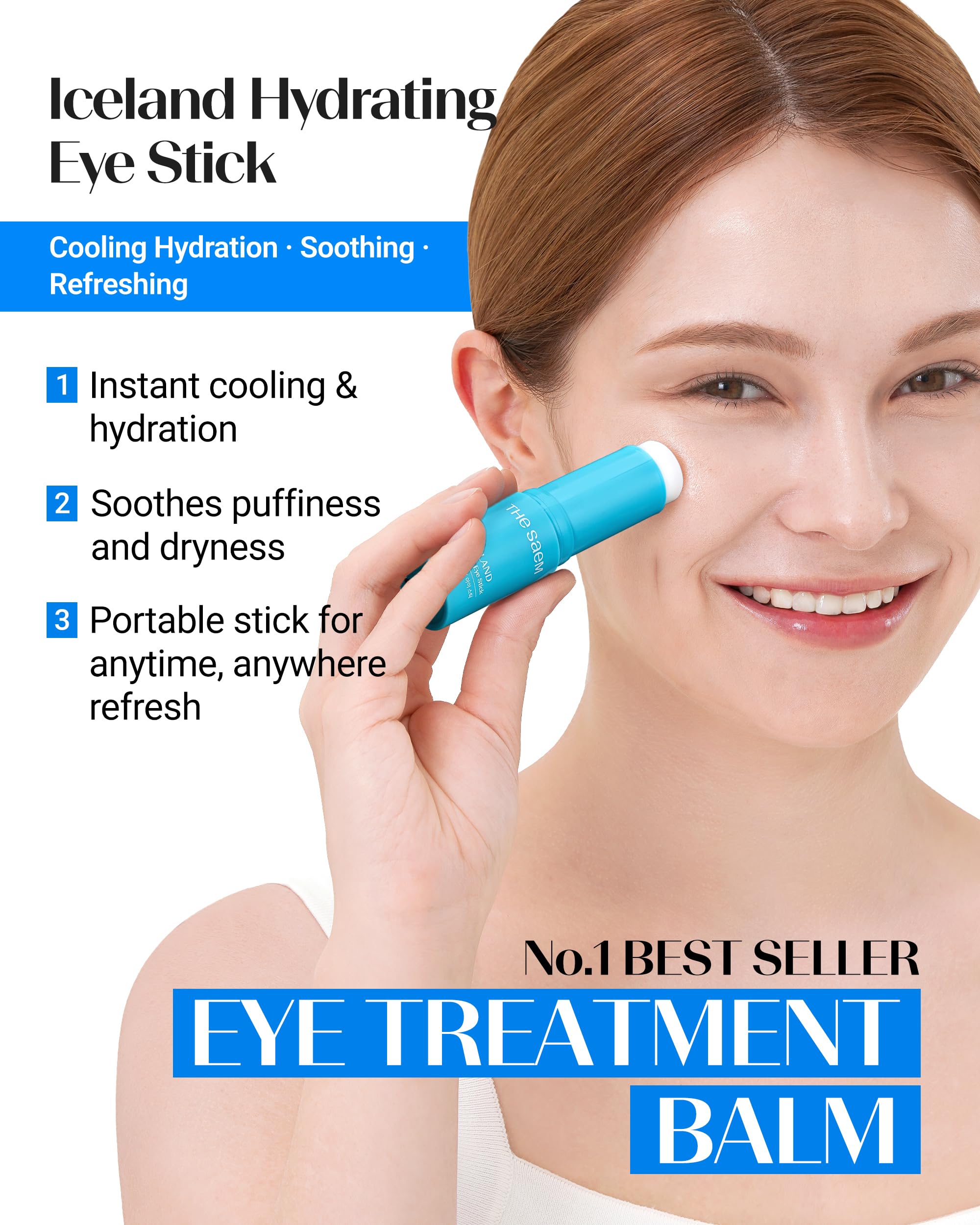 THESAEM Iceland Hydrating Eye Stick Bundle - 2 Pack (Niacinamide + Collagen)