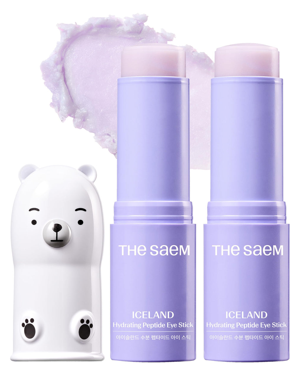 THESAEM Iceland Hydrating Peptide Eye Stick 0.38 oz (2 Pack) | Cooling, Moisturizing Eye Balm for Under-Eye Skin