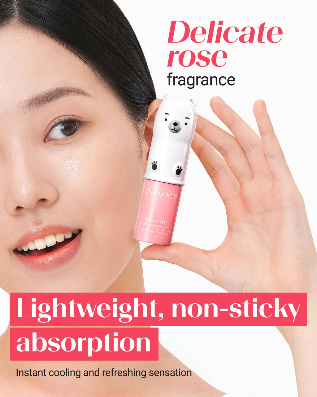 THESAEM Iceland Hydrating Collagen Eye Stick 2 Pack (0.38 oz Each) – Rose Scent