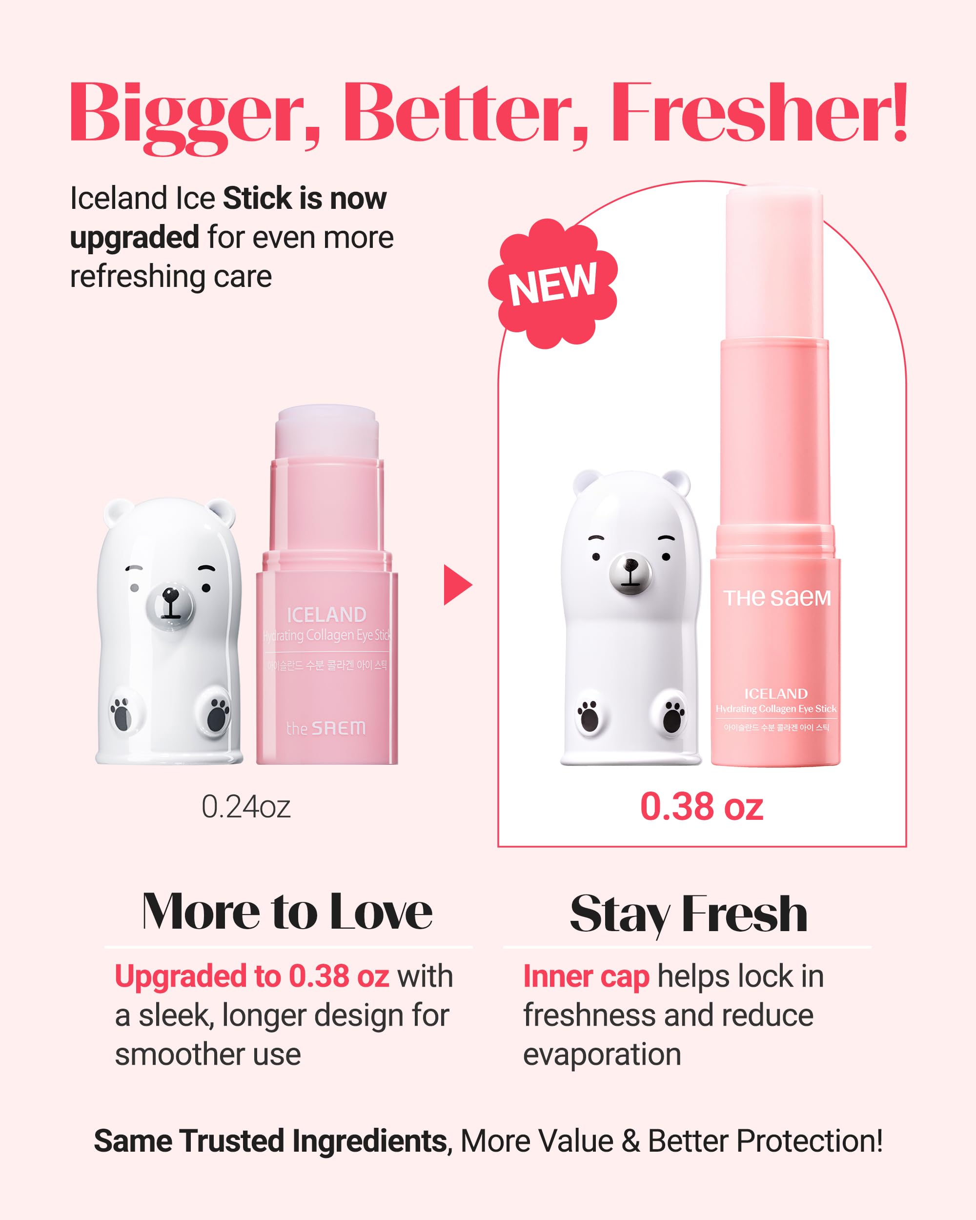 THESAEM Iceland Hydrating Collagen Eye Stick 2 Pack (0.38 oz Each) – Rose Scent