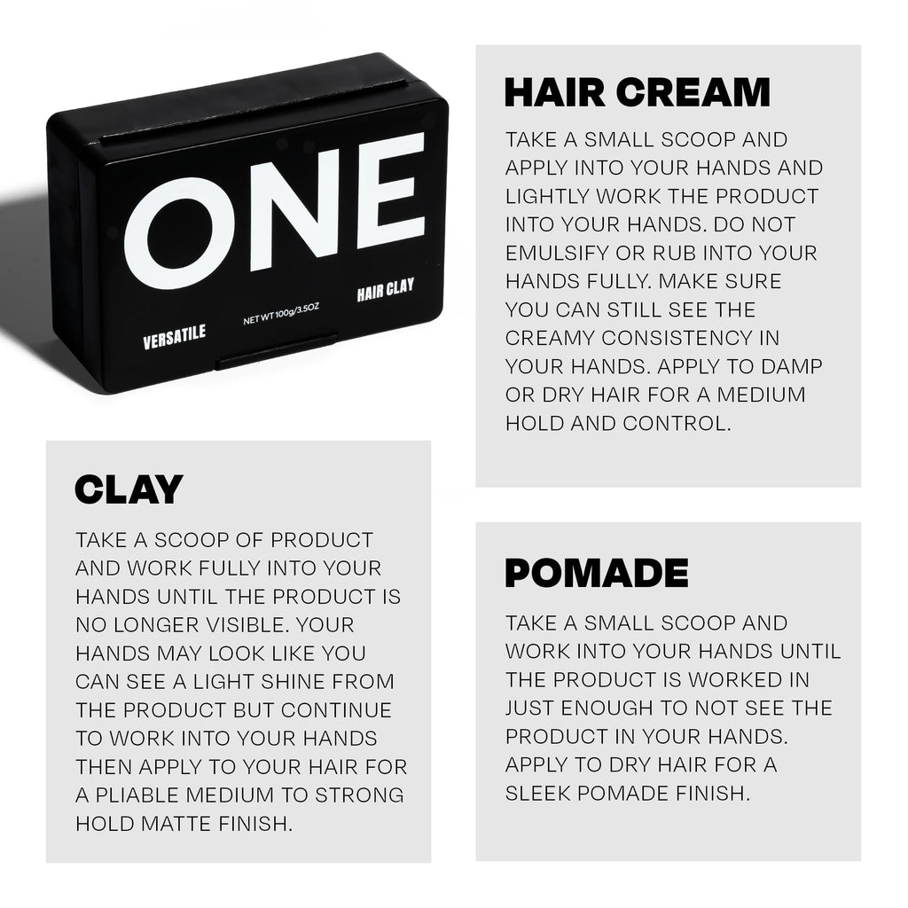 THESALONGUY ONE Hair Clay for Men — 3-in-1 Styling Cream, Clay & Pomade (3.5 oz)