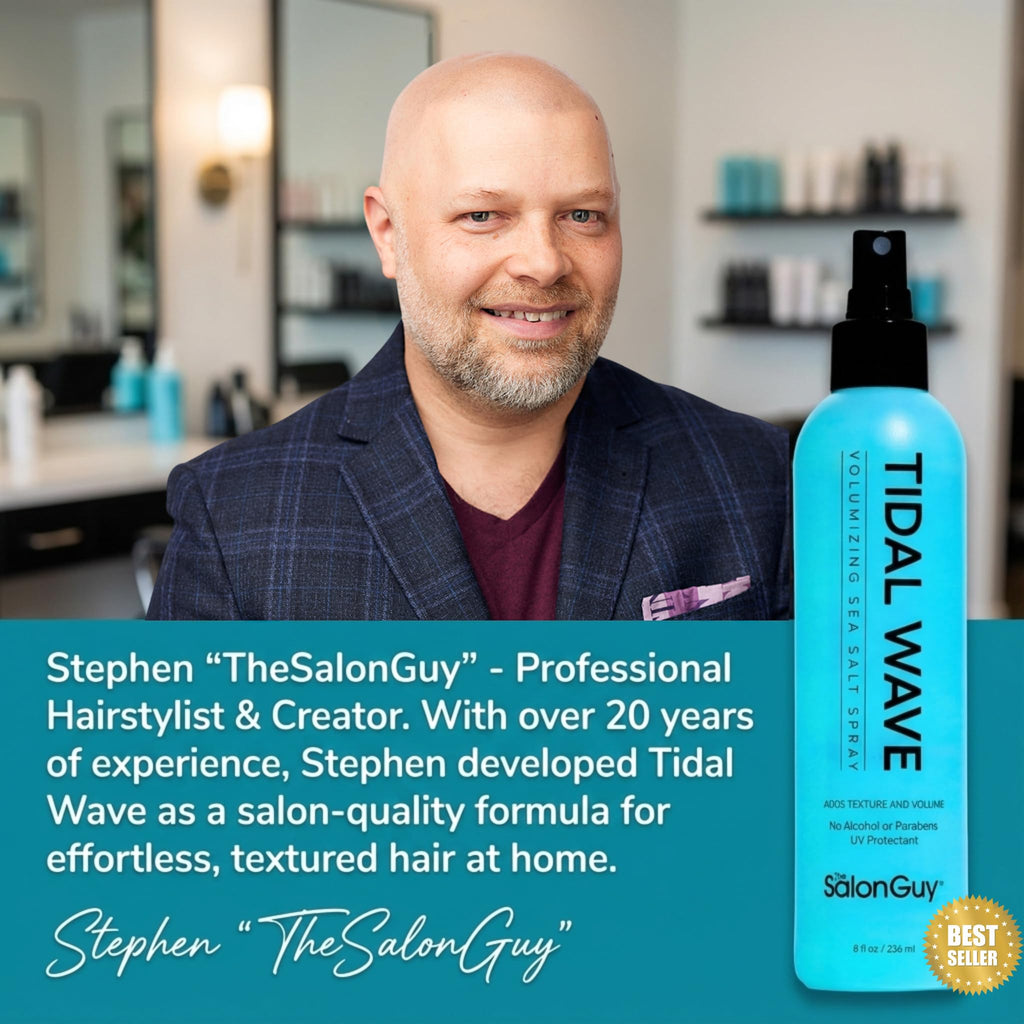 THESALONGUY Tidal Wave Sea Salt Hair Spray – Volume, Texture & Beachy Waves | Matte Finish, Light Hold | Alcohol-Free | 8 oz