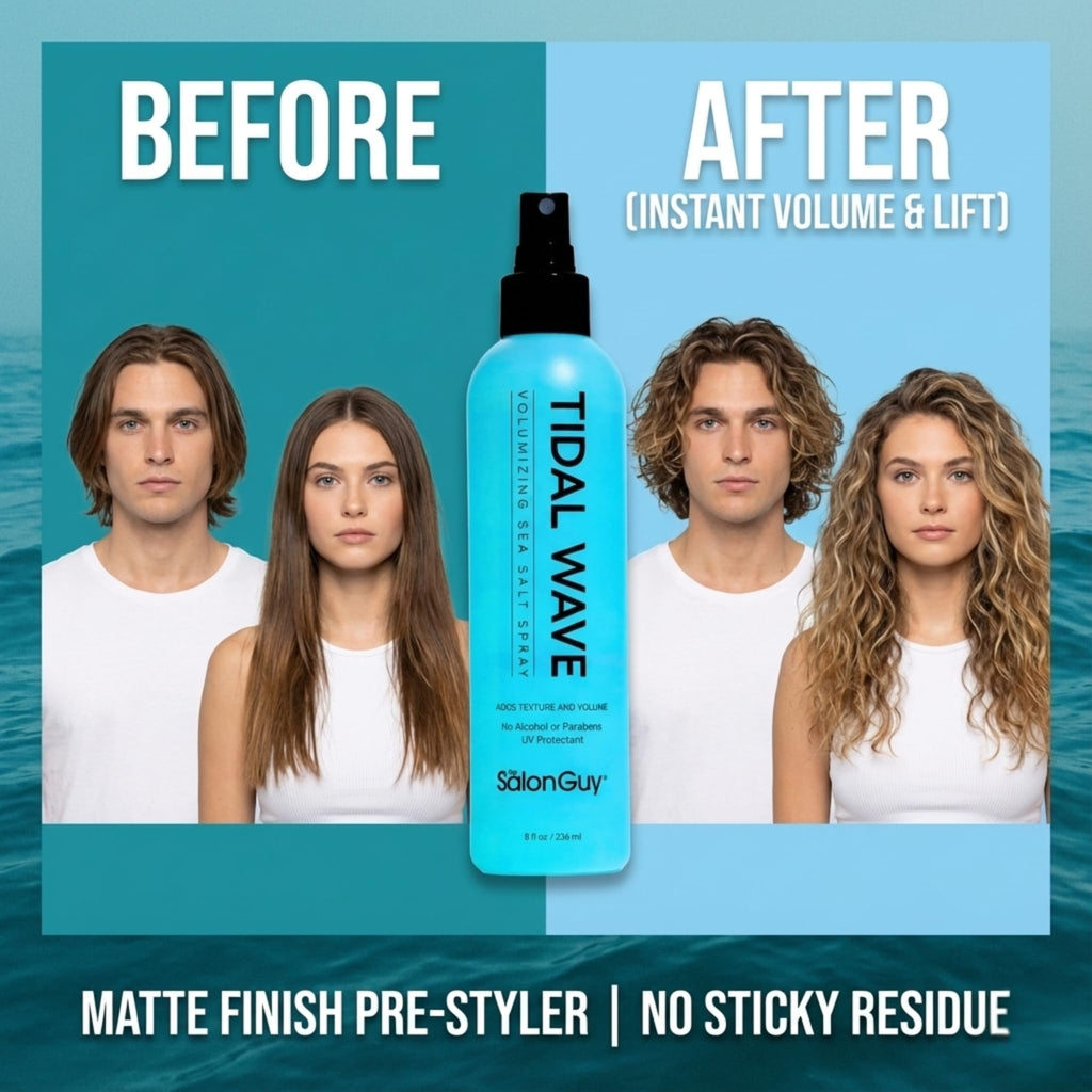 THESALONGUY Tidal Wave Sea Salt Hair Spray – Volume, Texture & Beachy Waves | Matte Finish, Light Hold | Alcohol-Free | 8 oz