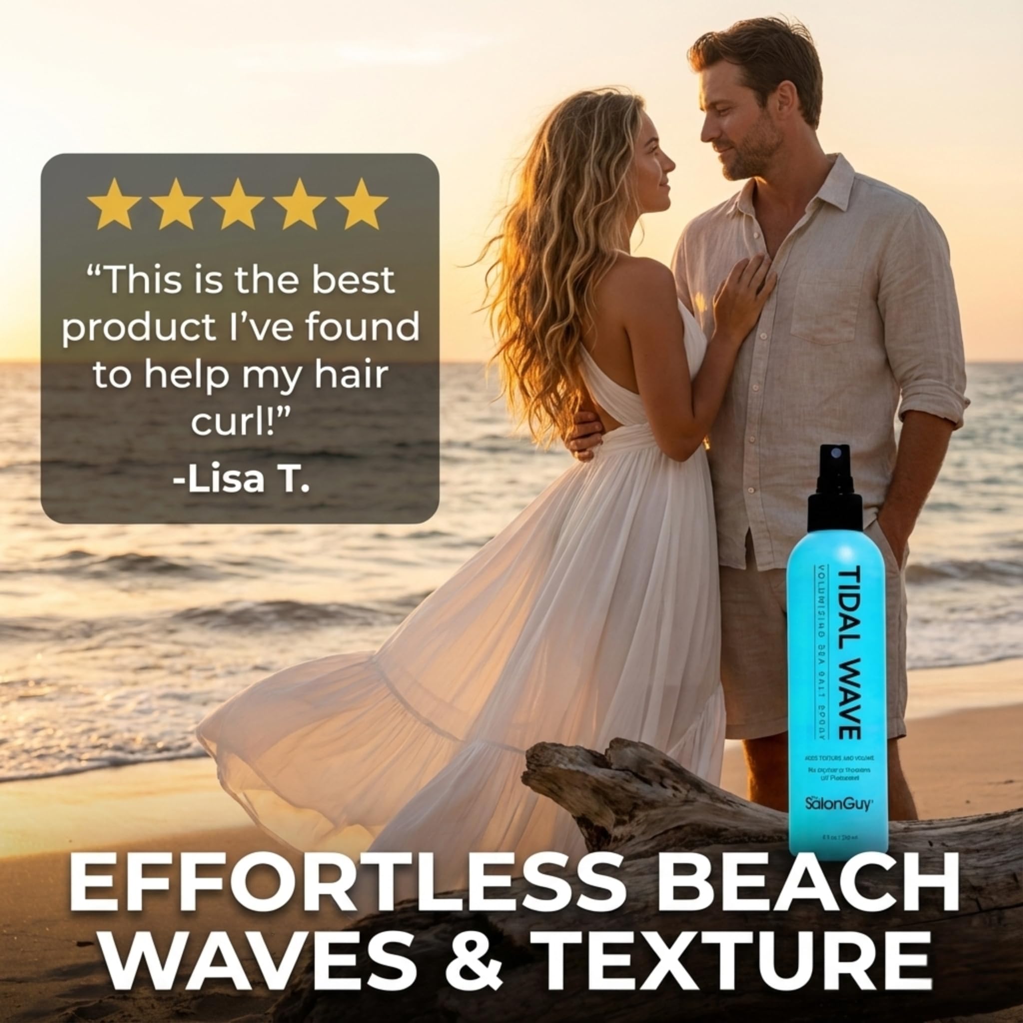 THESALONGUY Tidal Wave Sea Salt Hair Spray – Volume, Texture & Beachy Waves | Matte Finish, Light Hold | Alcohol-Free | 8 oz