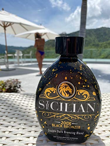 The Sicilian 200X Dark Black Bronzer Tanning Lotion | Gradual Sunless Tan & Nourished Skin