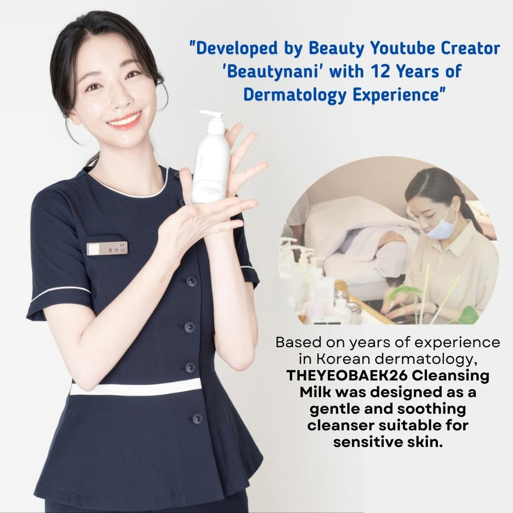 THEYEOBAEK26 Korean Cleansing Milk for Face – Gentle, Hydrating Cleanser for Dry & Sensitive Skin (200 ml)