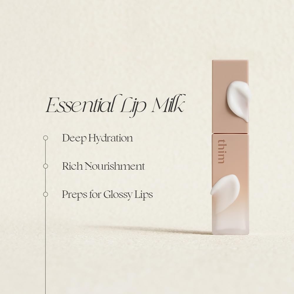 Thim Essential Lip Milk – Moisturizing Lip Primer & Balm with Shea Butter & Jojoba Oil