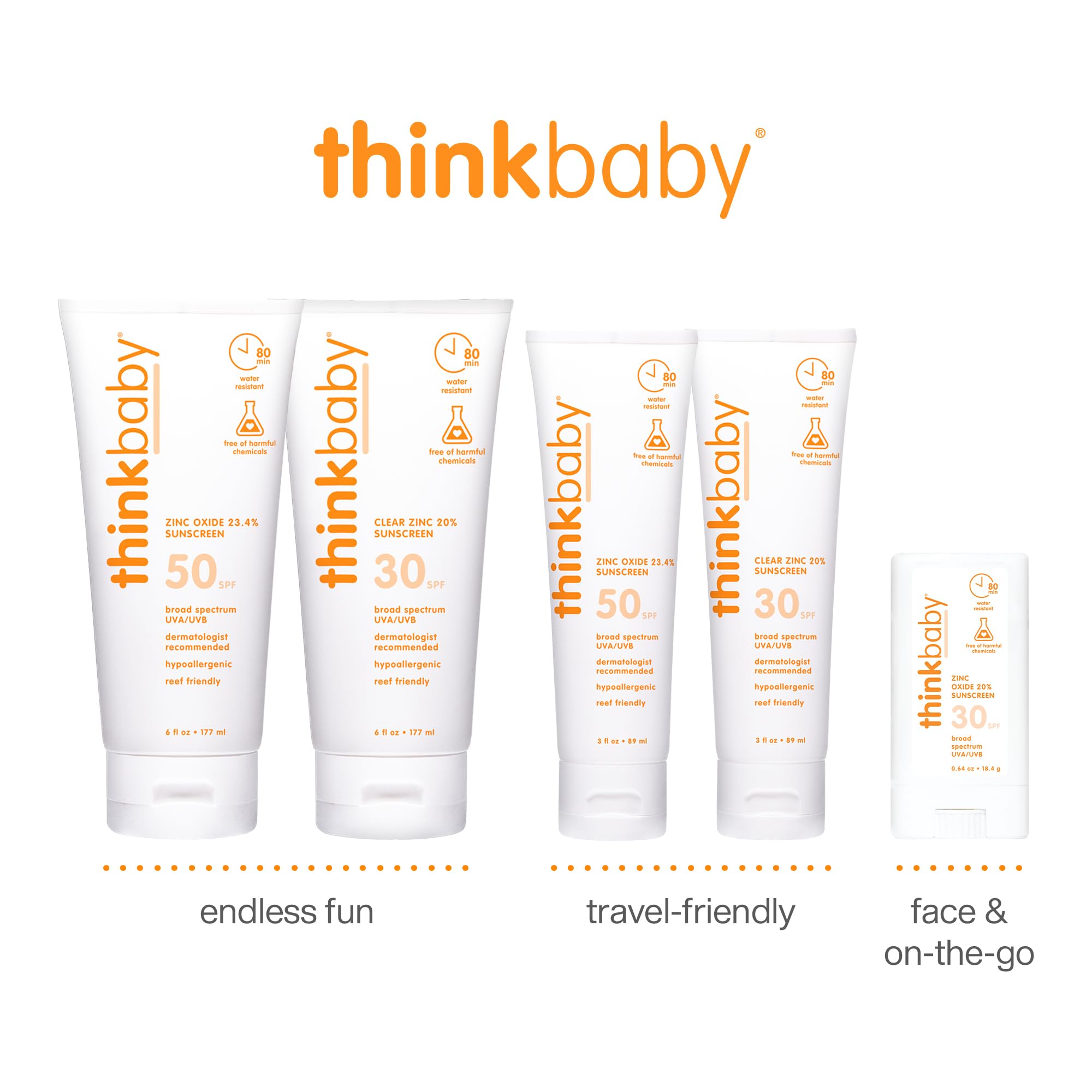 Thinkbaby Mineral Sunscreen SPF 30 – Clear Zinc Oxide Baby Sunscreen, 6oz | THINK