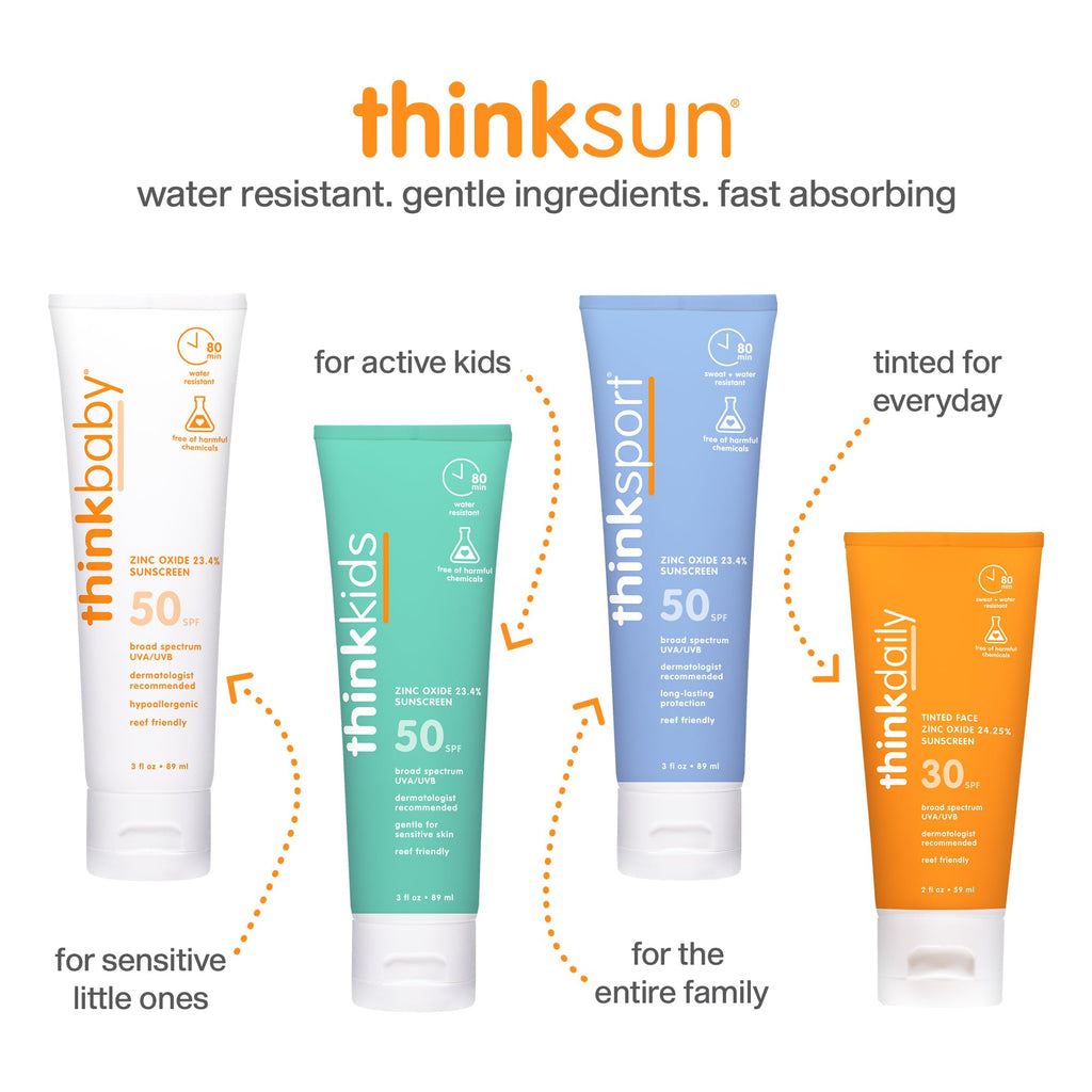 Thinkbaby Mineral Sunscreen SPF 30 – Clear Zinc Oxide Baby Sunscreen, 6oz | THINK