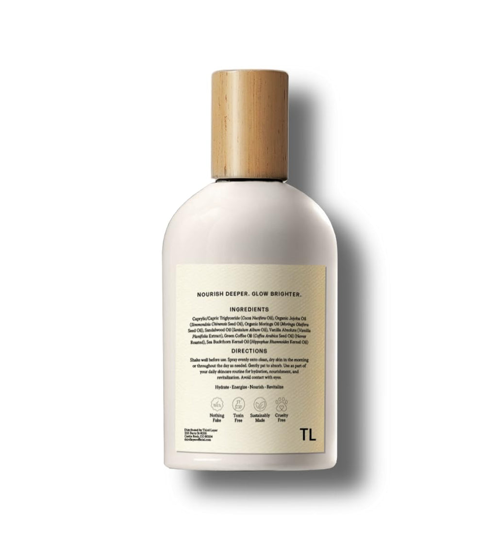 Third Layer Day Spray – Fast-Absorbing Skin & Body Oil with Jojoba, Moringa & Green Coffee