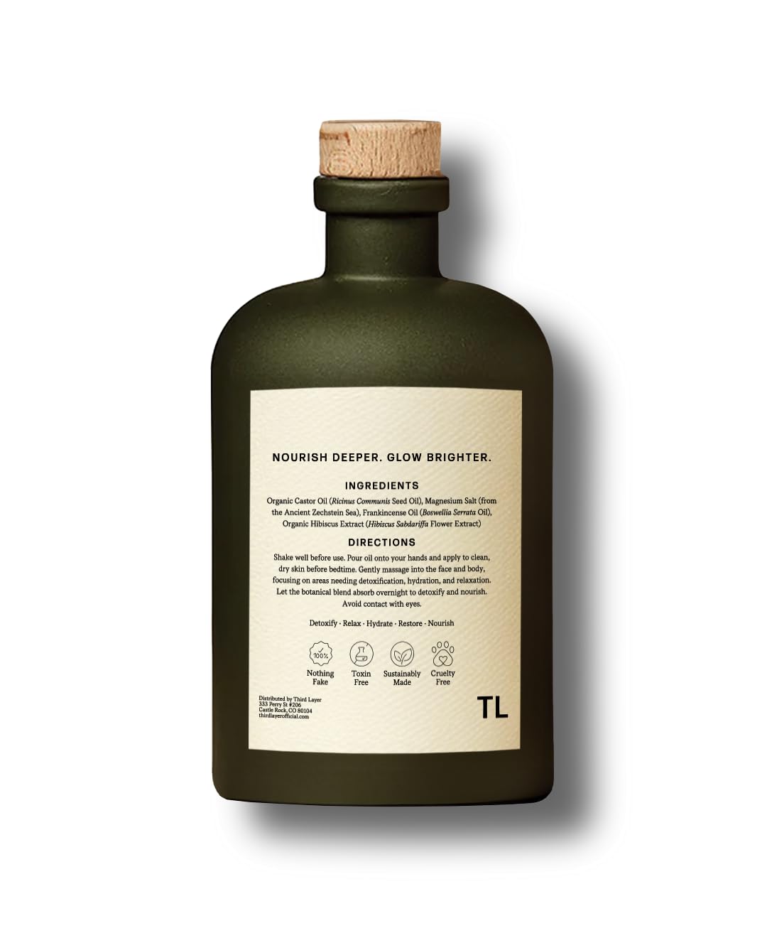 Third Layer Castor Oil Night Oil – 100% Organic, Cold-Pressed, Hexane-Free with Magnesium & Frankincense (14 oz)