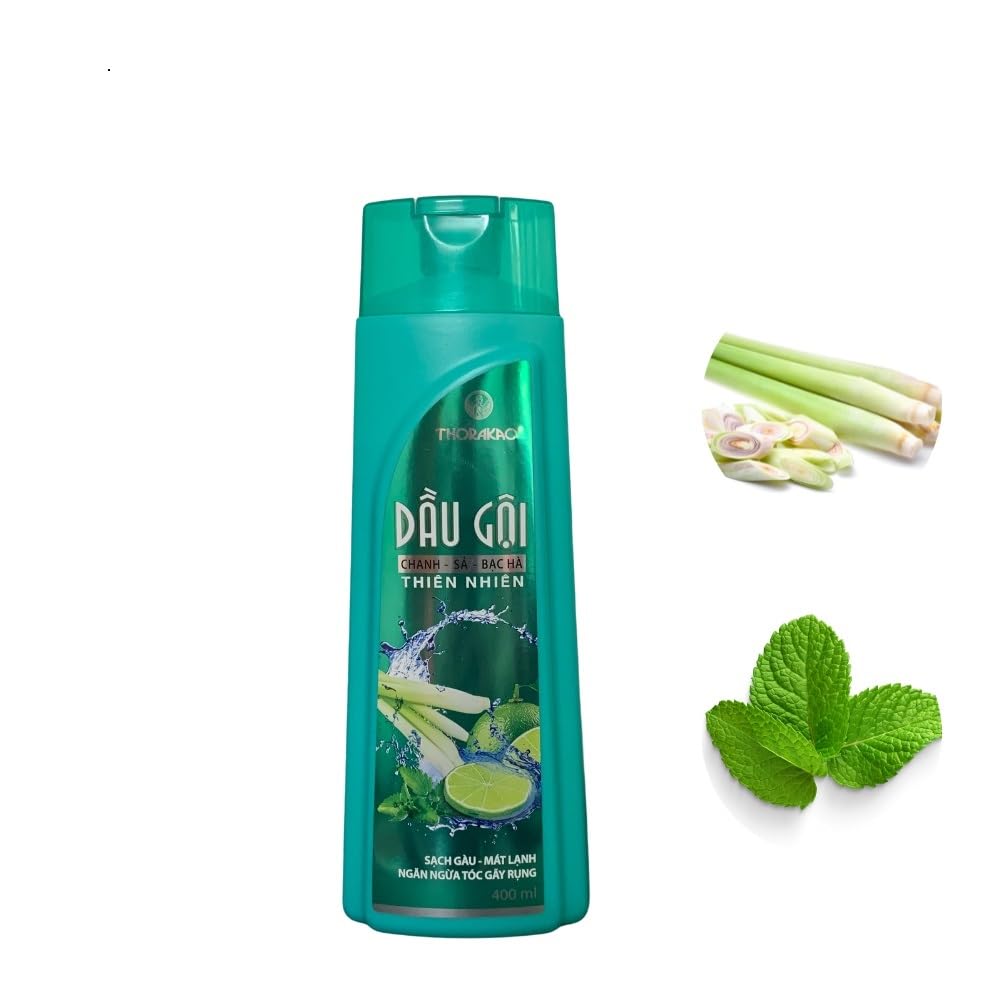 Thorakao Natural Lemon Lemongrass Mint Shampoo – Fresh, Invigorating Cleanse (400ml)