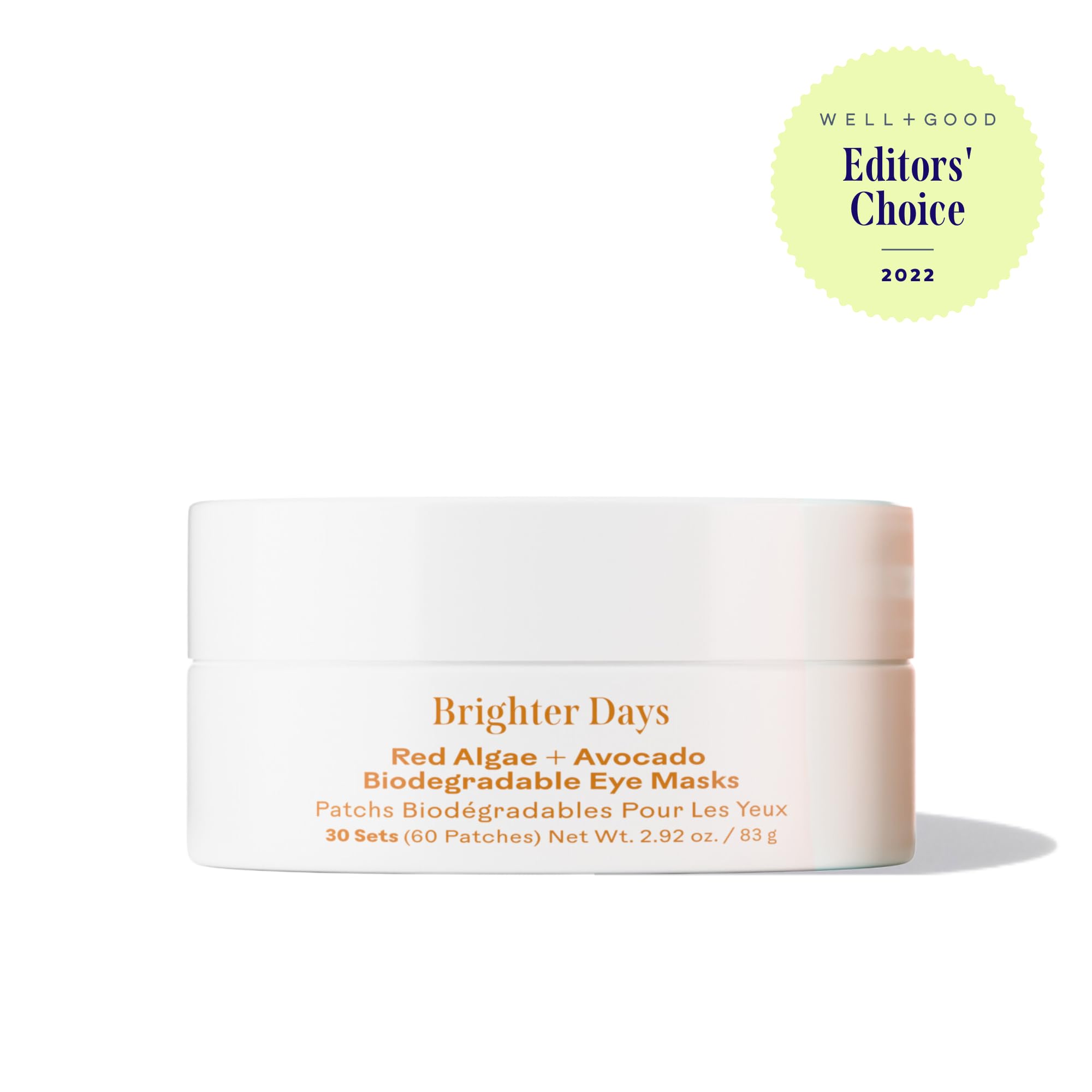 Three Ships Brighter Days Red Algae + Avocado Eye Masks - Depuff, Hydrate, Refresh Under-Eye Skin | Vegan & Cruelty-Free