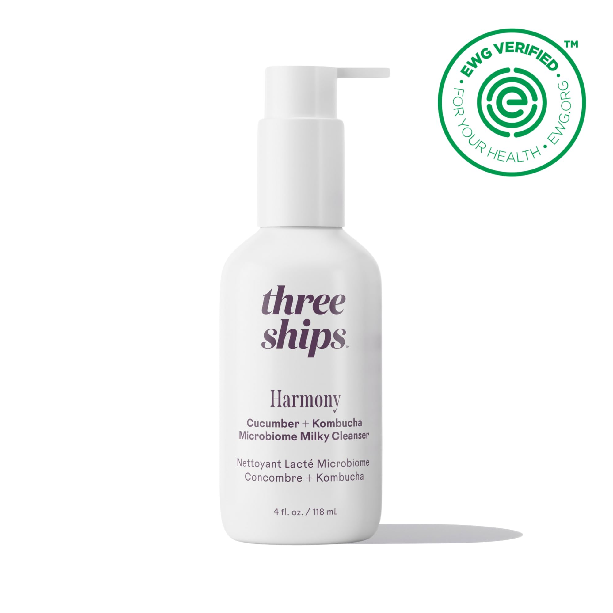 Three Ships Harmony Cucumber + Kombucha Cleanser — Microbiome Balancing for Sensitive Skin