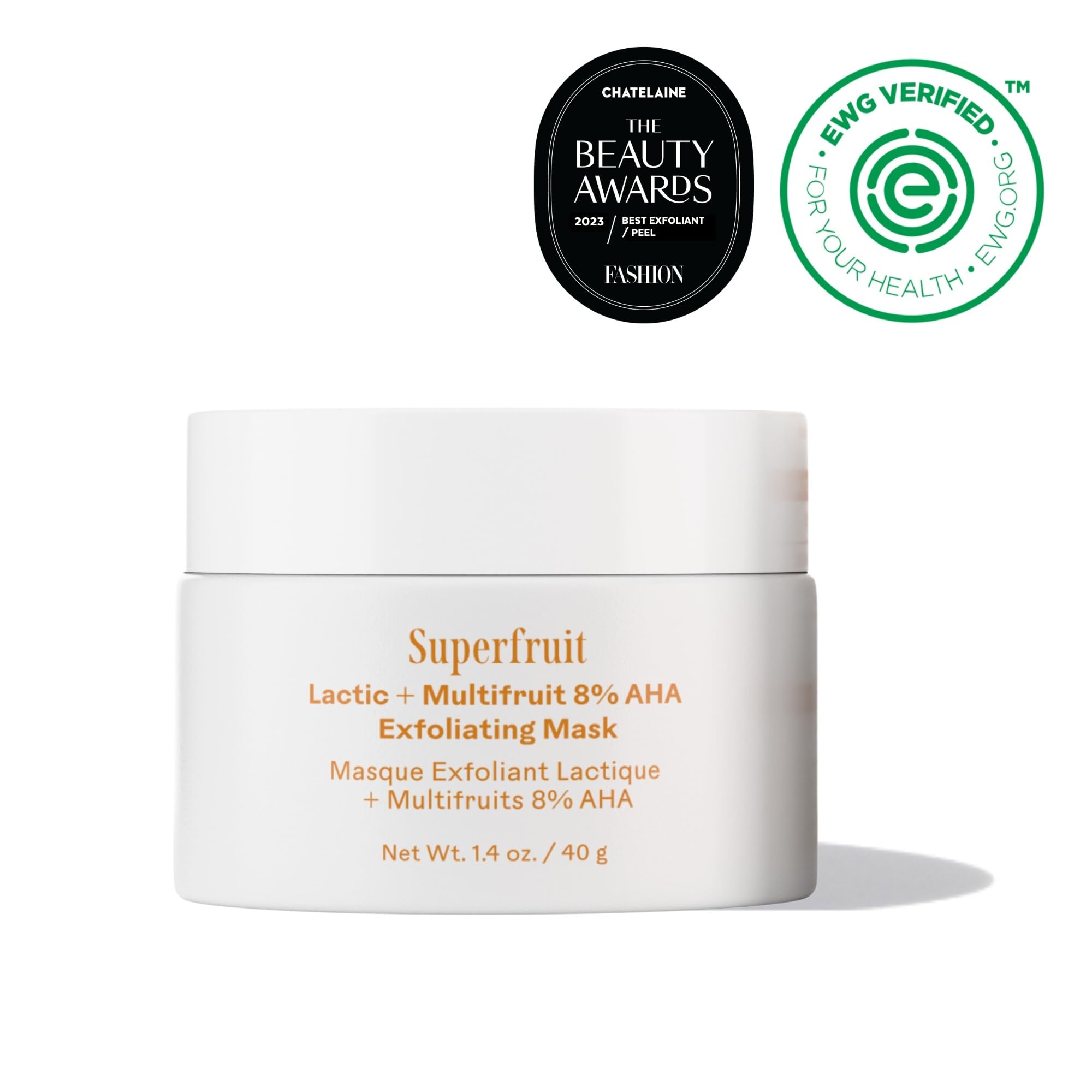 Three Ships Superfruit Lactic + Multifruit 8% AHA Exfoliating Mask | Polish, Renew, Smooth Skin | Vegan, Cruelty-Free