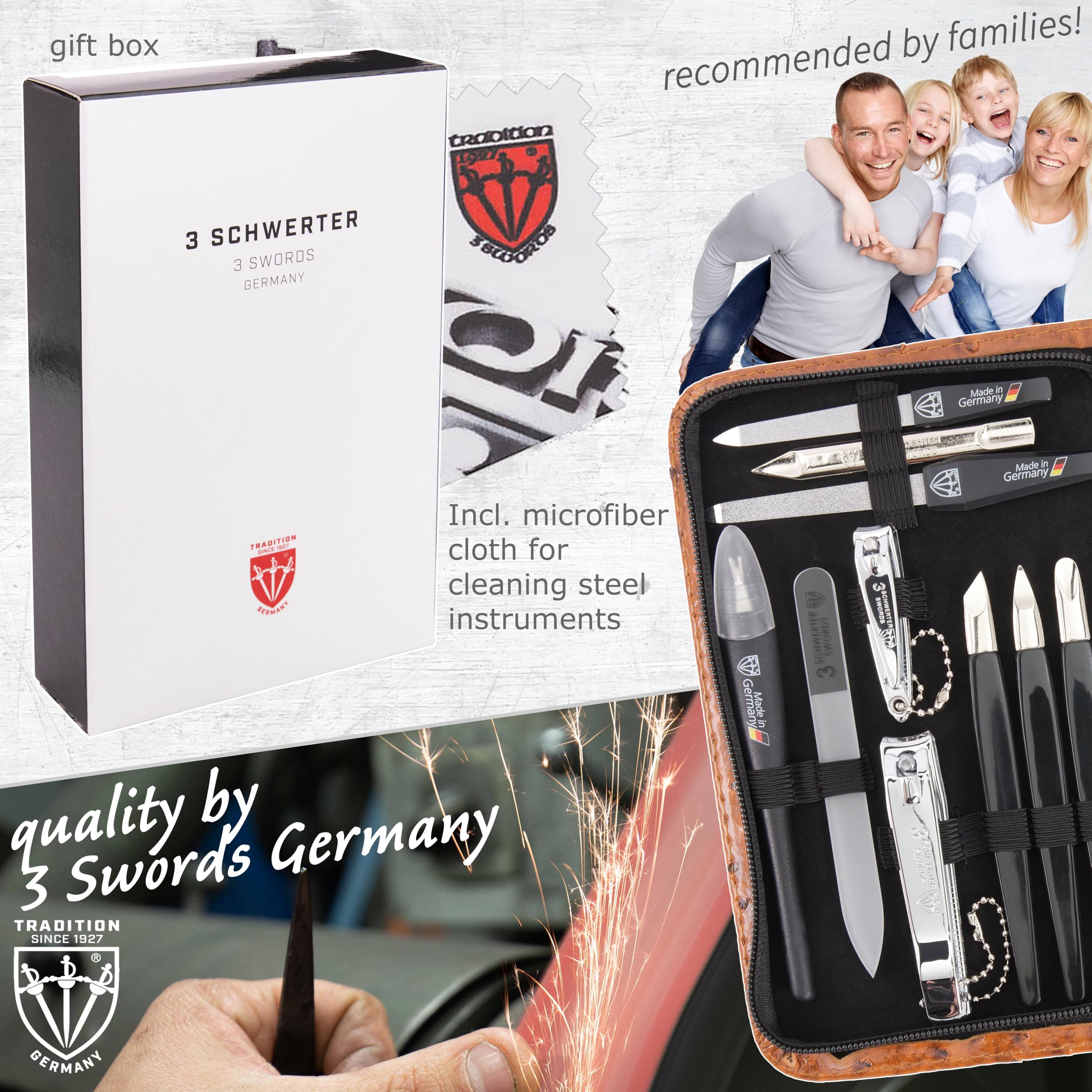 3 Swords Germany – Manicure & Pedicure Set Kit (141) | Premium Nail Tools