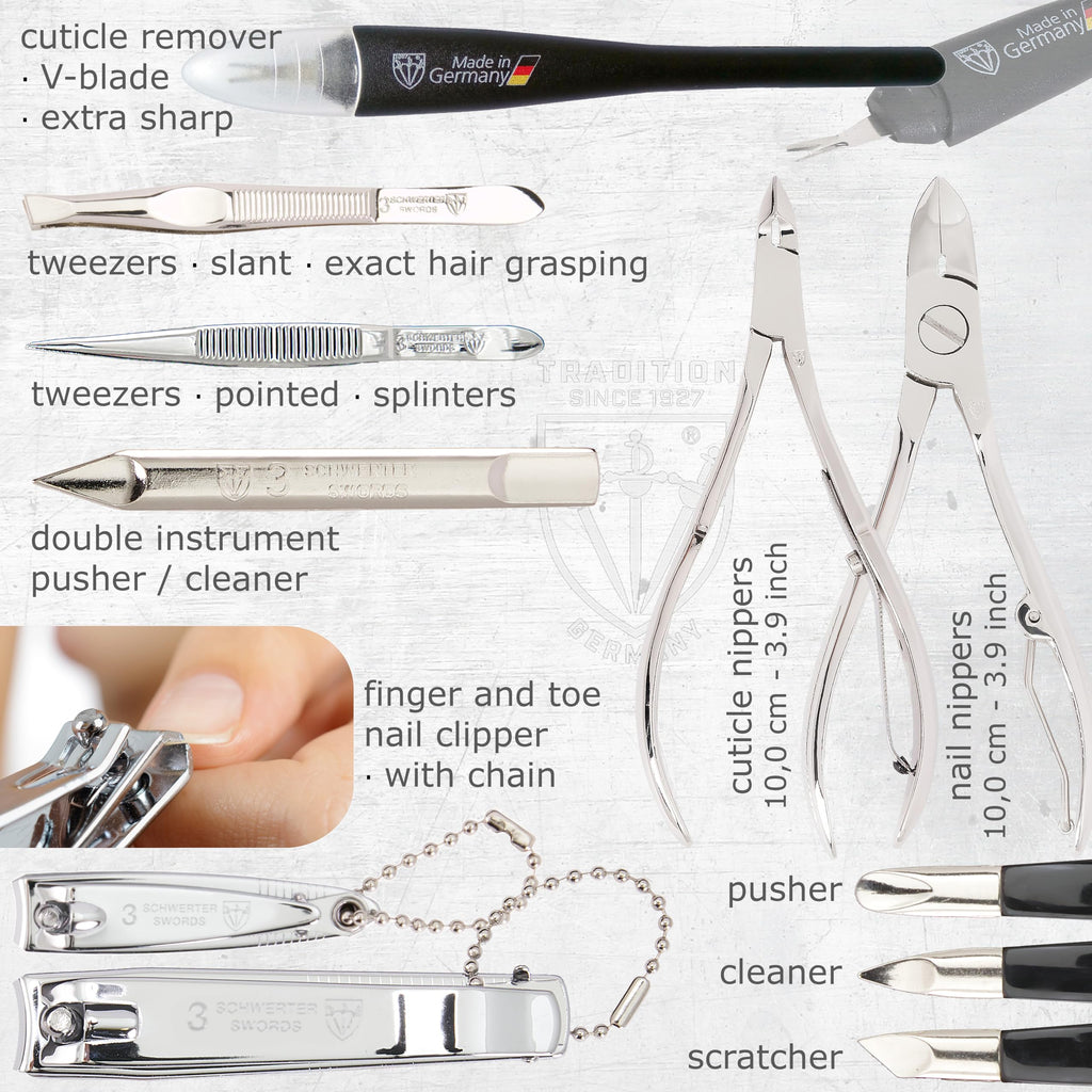 3 Swords Germany – Manicure & Pedicure Set Kit (141) | Premium Nail Tools