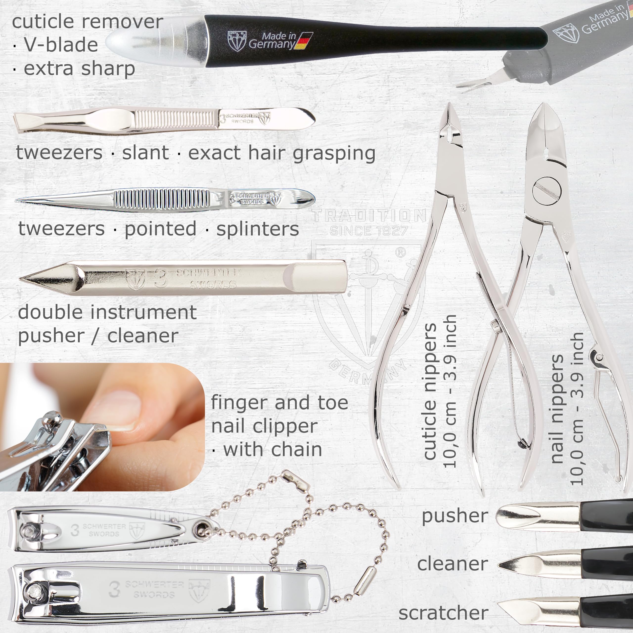 3 Swords Germany 16-Piece Manicure &amp; Pedicure Kit – Premium German Craft in Gift Box
