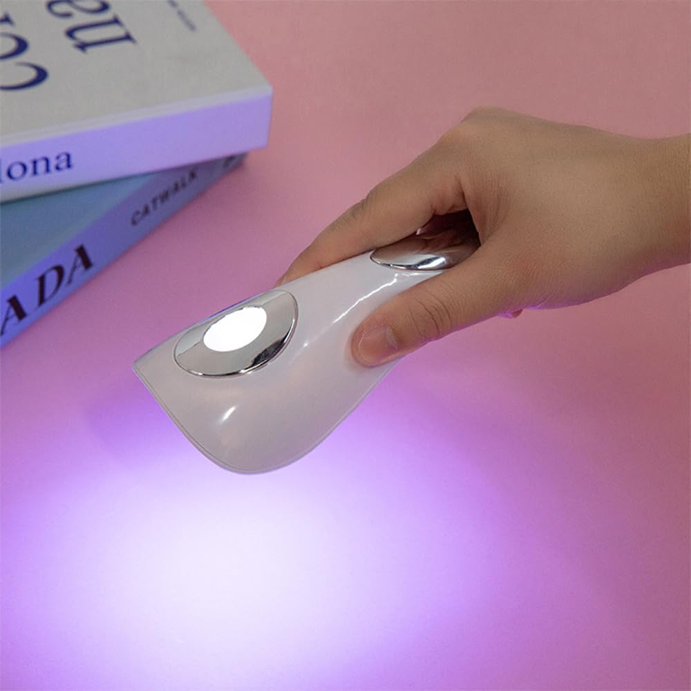ThreeH Handheld UV LED Nail Lamp – 10W Portable Gel Dryer, USB Rechargeable, 2 Timer Settings