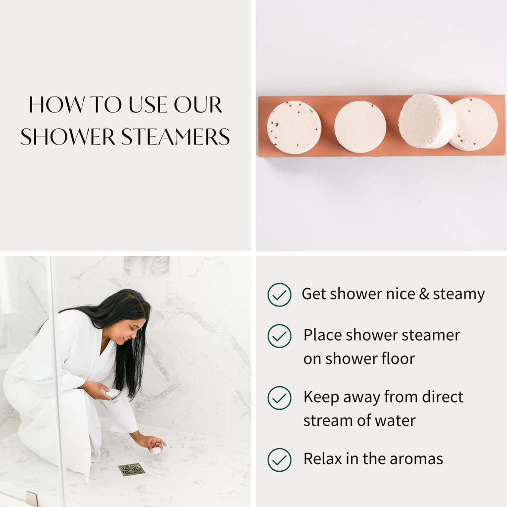 Thulisa Naturals Pink Grapefruit Shower Steamers – Organic Aromatherapy Shower Bombs, 4 Pack Gift Set
