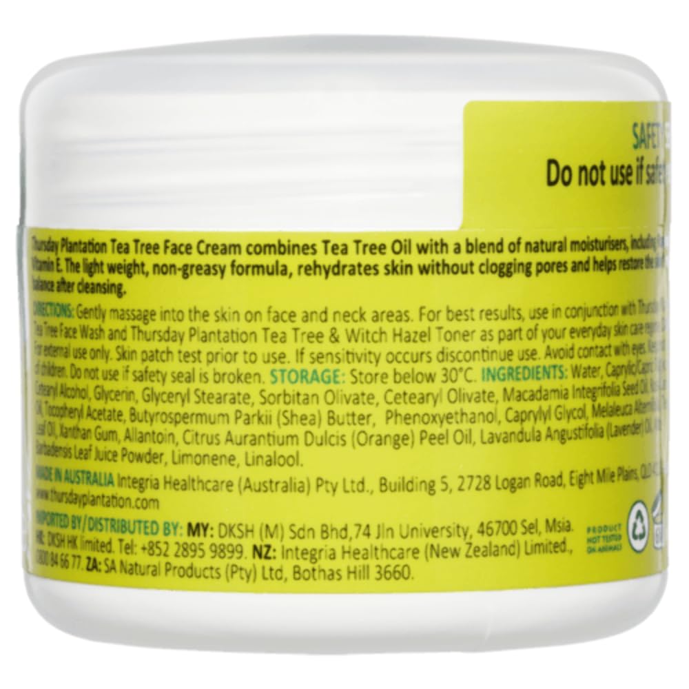 Thursday Plantation Tea Tree Face Cream with Rosehip & Vitamin E – 65 g