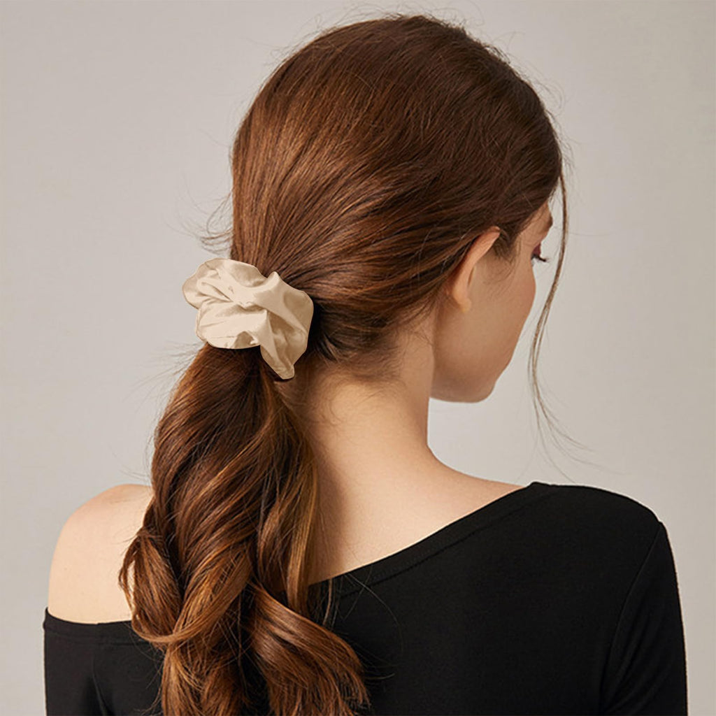 THXSILK Hair Silk Scrunchie for Thick Hair – Champagne | Silk Hair Tie