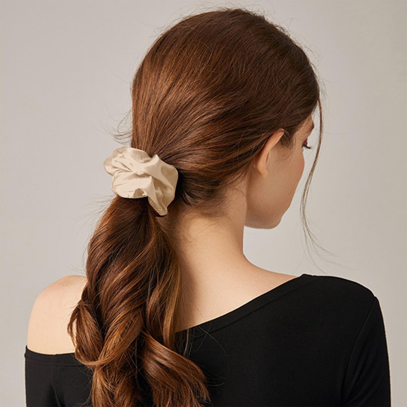 THXSILK Hair Silk Scrunchie for Thick Hair – Champagne | Silk Hair Tie