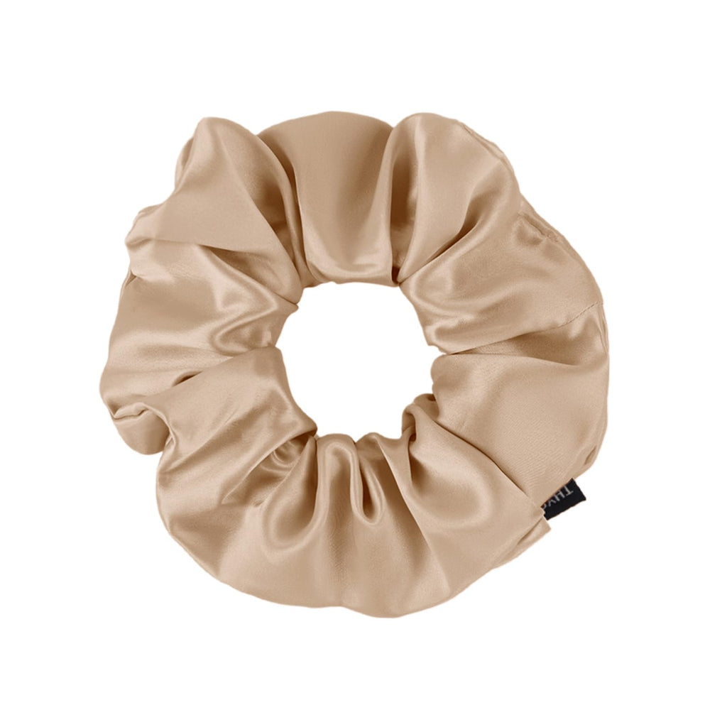 THXSILK Hair Silk Scrunchie for Thick Hair – Champagne | Silk Hair Tie