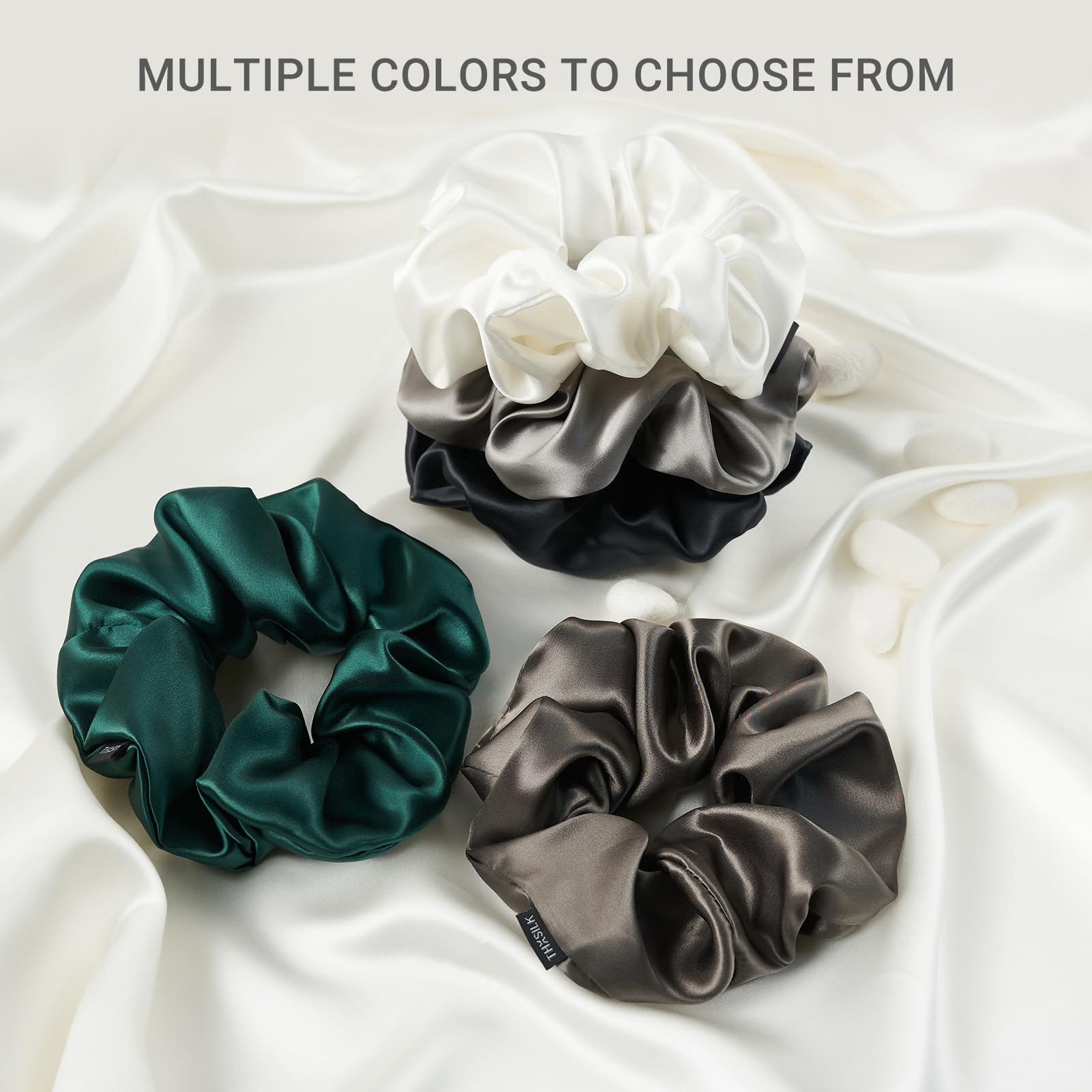 THXSILK Hair Silk Scrunchie for Thick Hair – Champagne | Silk Hair Tie