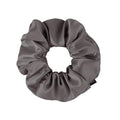 THXSILK Silk Scrunchies for Women - Pure Mulberry Silk Hair Ties, Charcoal for Thick Hair