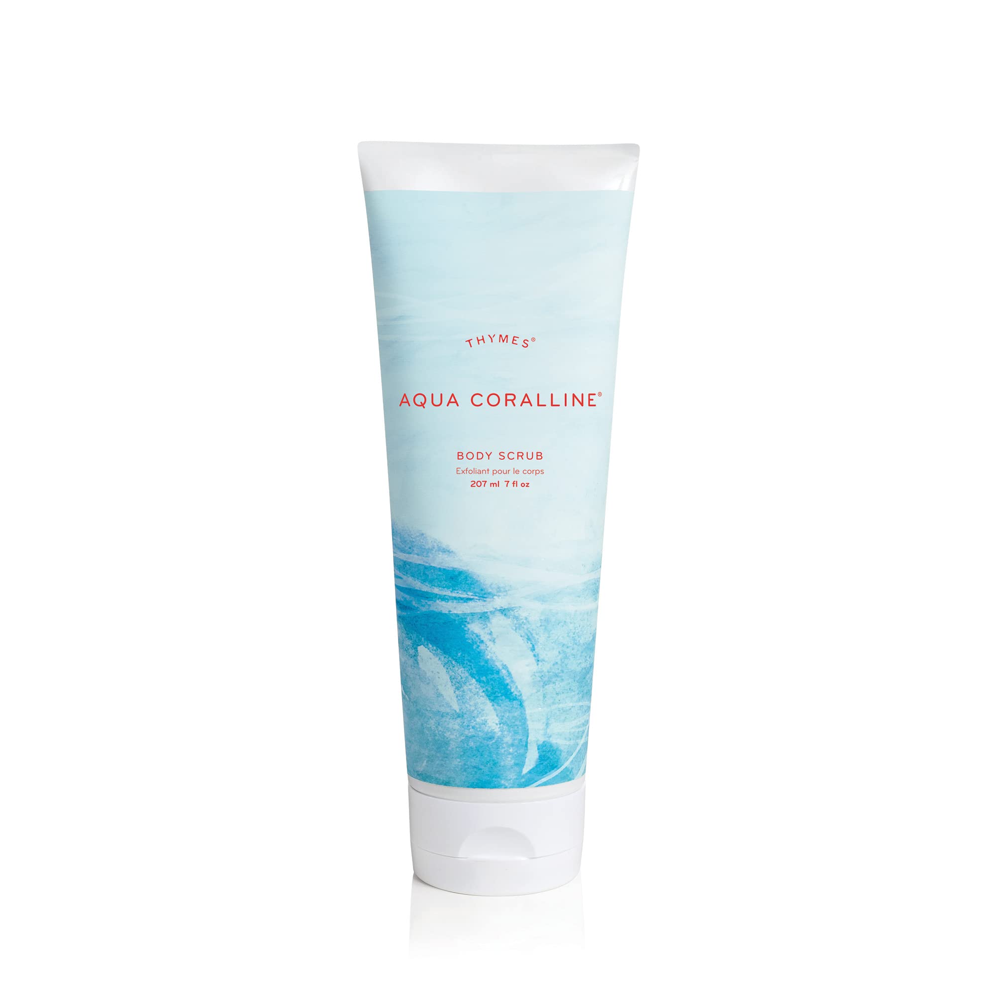 Thymes Aqua Coralline Exfoliating Body Scrub with Hyaluronate & Jojoba Beads – Hydrating, Moisturizing 7 fl oz