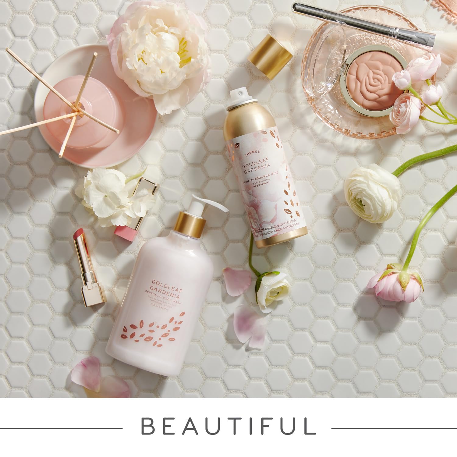 Thymes Hand Lotion Gold Pump – Goldleaf Gardenia, 8.25 Fl Oz